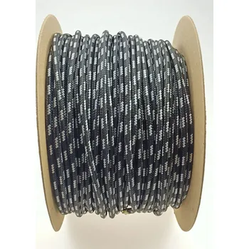 elektrický kabel Kabel v barevném opletu OMY 2x0,75 pro lampu, černo-bílý, 100 m