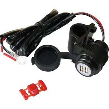 zásuvka 12V s objímkou na řidítko pro 2x USB