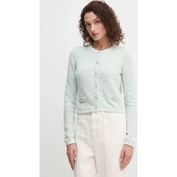 Dámský svetr Kardigan Guess DOROTHY dámský, tyrkysová barva, lehký, W5RR20 Z3L21 W5RR20.Z3L21 65X, vel. M