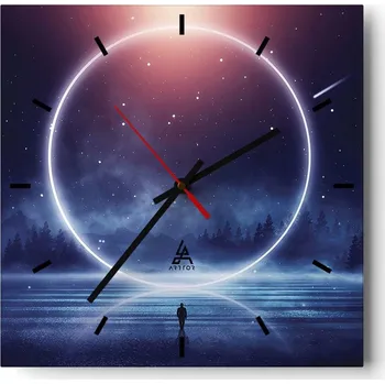 Hodiny Nástěnné hodiny do kuchyně 30x30 Fantasy Stylové hodiny na skle Loft Tiché