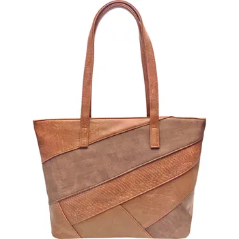 Kabelka Středně hnědá kabelka přes rameno s šikmými vzory Channie