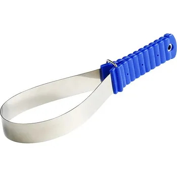 Stěrka na srst kovová rovna modrá