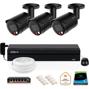 Zabezpečení domácnosti DAHUA IP dohledová sada 3x kamera IPC-HFW2849S-S-IL-0280B-BLACK 8MPX