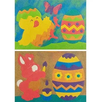 kreativní sada PIASKOWE OBRAZKI omalovánky 2 obrázky ZAJÍC KUŘE