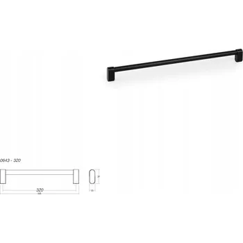 Nábytkové kování Nábytková úchytka VIEFE LINK 0643 rozteč 320, délka 335 černá broušená