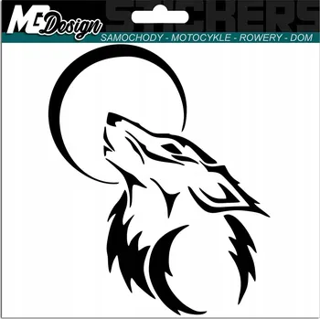 Samolepicí dekorace na vozidlo SAMOLEPKA na auto VLK DIVOKÝ MĚSÍC 15x12