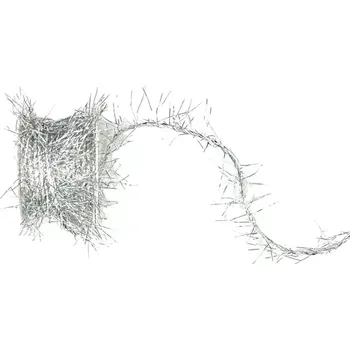 Stuha Vánoční dekorační provázek SAMBA stříbrný Boa effect 4m (Provázek kroucený stříbrný Boa effect )