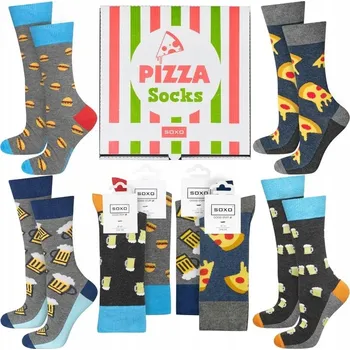 Pánské ponožky SOXO pánské ponožky 4-balení pizza box