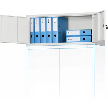 Šatní skříň Nástavec na kovovou šatní skříň do kanceláře Jan Nowak EWA šedá