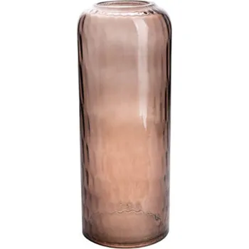 Váza Skleněná váza HONEYCOMB, ručně vyrobená, d12 x 30 cm Barva: Hnědá