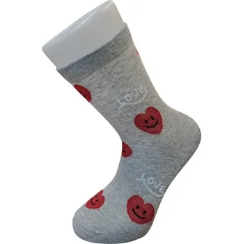 Pánské ponožky Aura Via Dámské ponožky Valentýn Šedé se srdíčkem 38-41