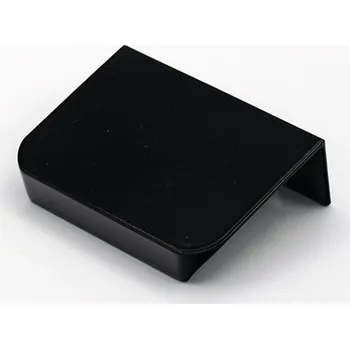 Nábytkové kování Nábytková úchytka hranová ČERNÁ LESKLÁ zaoblená LOFT lehká UA06R 8,4 cm