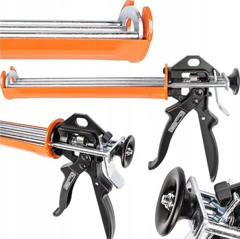 Vytlačovací pistole RICHMANN PISTOLE NA SILIKON ZESÍLENÁ 300ml 225mm ŠIROKÝ MECHANISMUS 8007