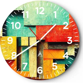 Hodiny Kuchyňské nástěnné hodiny 30x30 3D Moderní skleněné hodiny do obýváku Tiché