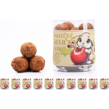 Sušené ovoce Jablečné kuličky natural RAW 10 + 1 ZDARMA