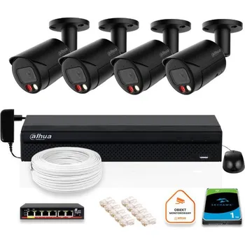 DAHUA IP dohledový set 4x IPC-HFW2849S-S-IL-0280B-BLACK 8MPX kamera