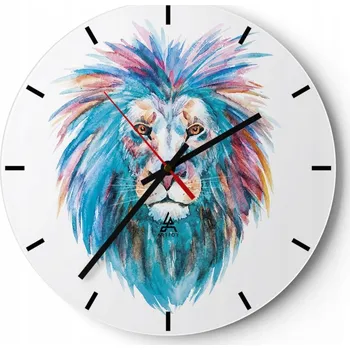 Hodiny Nástěnné hodiny do kuchyně 30x30 Zvířata Skleněné hodiny do obýváku Tiché