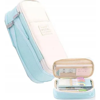 Penál Školní Penál Pouzdro Jednokomorové Rozšiřitelné Organizér Světle Zelený