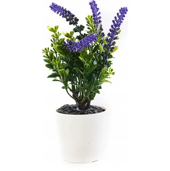 umělá květina Levandule v květináči, okrasná rostlina, různé druhy, 18 cm