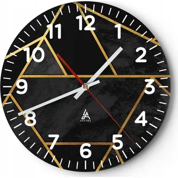 Hodiny Kuchyňské nástěnné hodiny 30x30 Abstrakce Moderní skleněné hodiny Tiché