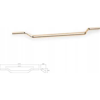 Nábytkové kování Nábytková úchytka VIEFE 0602/256 VALLEY, délka 330 cm, zlatá, lesklý mosaz