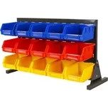 Kovový organizér na šroubky s 15 plastovými boxy - MSBRT2015