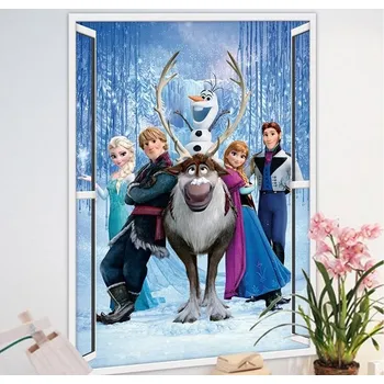 Samolepící dekorace Samolepky na zeď LEDOVÉ KRÁLOVSTVÍ Elsa Olaf