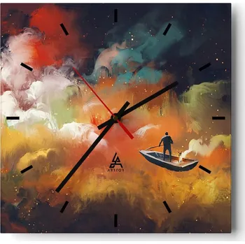 Hodiny Velké nástěnné hodiny 40x40 Abstrakce Skleněné tiché hodiny