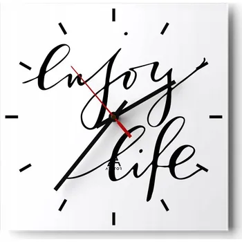 Hodiny Velké nástěnné hodiny 40x40 Typografie Skleněné hodiny Tiché