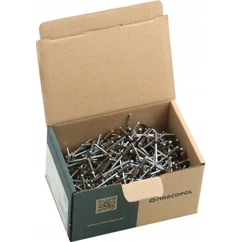 Nýt Nýtovací nýty 4 x 10 500 ks. Hliník/ OCEL, plochá hlava, RAL 8014 hnědá (irchová)