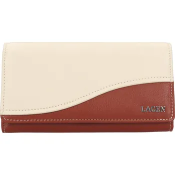 Lagen BLC/5553/922 dámská kožená peněženka hnědá/béžová