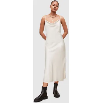 Dámské šaty Šaty AllSaints bílá barva, midi WD055V 00X, vel. 42