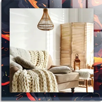 Zrcadlo Loftové zrcadlo s ozdobným skleněným rámem Vulkánská Láva 60x60 cm