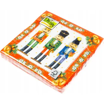 Papírový ubrousek Papírové ubrousky 33x33 cm s motivem louskáčka na ořechy, ideální na Vánoce