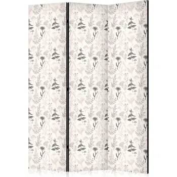 Paraván Paraván - botanická ilustrace - kresba květin a bylin - béžové šedé Velikost: 135x172 cm, Provedení: Jednostranný