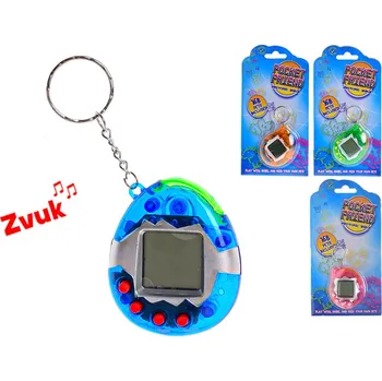 Cestovní hra Mikro Trading Elektronická hra zvířátko 6cm na baterie se zvukem na kartě Barvy: oranžová