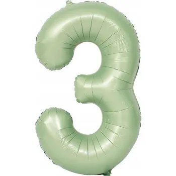Balónek Foliový balónek Číslice 3 roky Olivová číslice Narozeniny HEL 100 cm