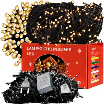 Vánoce SVĚTELNÝ ŘETĚZ NA VÁNOČNÍ STROMEK VENKOVNÍ VNITŘNÍ 200 LED TEPLÁ BÍLÁ