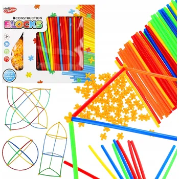 ostatní stavebnice Stavební Stavebnice - brčka 100 kusů v MEGA CREATIVE krabičce