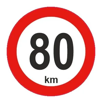 samolepka Samolepka maximální povolená rychlost – Dopravní značka 80 km/h (Průměr 15 cm)
