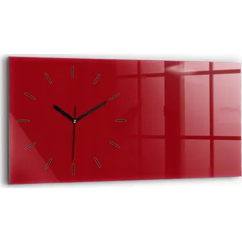 Hodiny Horizontální Skleněné Nástěnné Hodiny Do Kanceláře S Potiskem Barva červená 60x30 cm