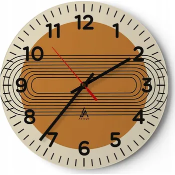 Hodiny Nástěnné hodiny do obýváku 40x40 Abstrakce Kulatý Skleněné hodiny Loft Tiché