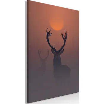 Obraz Obraz - Jeleni v mlze (1 díl) Vertikální Velikost: 40x60 cm, Provedení: Standard