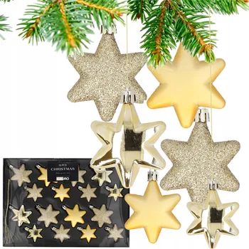 Vánoční dekorace Zdobená Vánoční Koule , Hladká Vánoční Koule , vánoční koule cetek 6 cm 16 ks