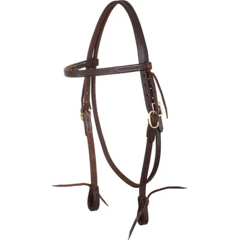 Westernová uzdečka bez zdobení, jedna velikost, hnědá