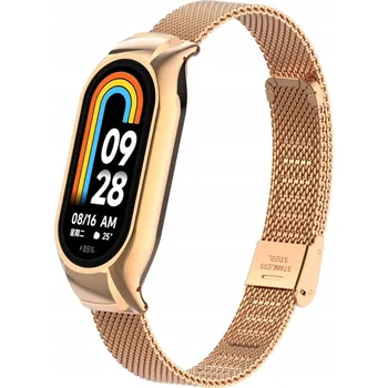 Náramek Náramek pro Mi Band 8 RŮŽOVÉ ZLATO pro Xiaomi 15mm růžový