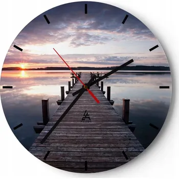 Hodiny Nástěnné hodiny do kuchyně 30x30 Krajina Skleněné hodiny do obýváku Tiché