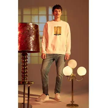 Pánská mikina Mikina Medicine pánská, béžová barva, s potiskem RS25.BLM201 01X, vel. XL