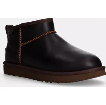 Dámská zimní obuv Kožené sněhule UGG Classic Ultra Mini Lthr Regen hnědá barva, 1163490-IWD 1163490.IWD 89X, EUR 36