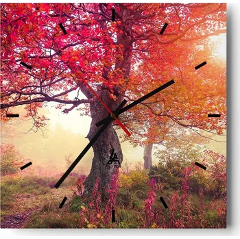 Hodiny Velké nástěnné hodiny 40x40 Krajina Skleněné hodiny Tiché